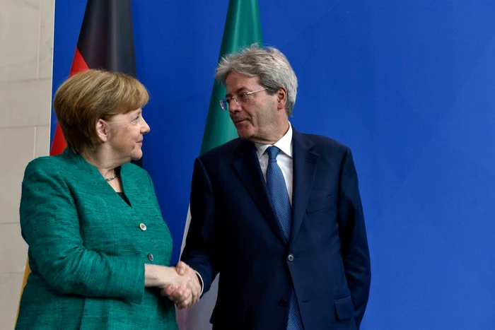 Angela Merkel si Paolo Gentiloni dupa o intrevedere la Berlin FOTO EPA-EFE