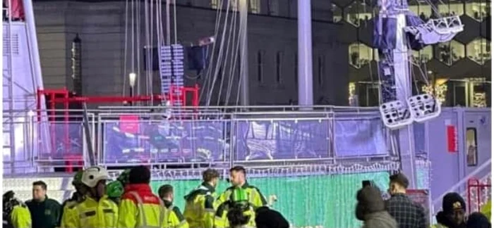 Teaseul City Flyer, înalt de 55 de metri, s-a prăbușit la Birmingham foto: BBC