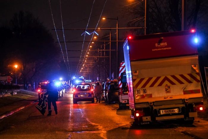 Un incendiu a izbucnit vineri la o clădire din Lyon FOTO AFP