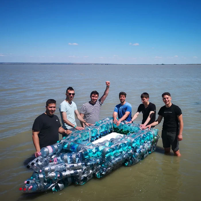 Ambarcaţiunea concepută şi realizată de studenţii gălăţeni FOTO UGAL
