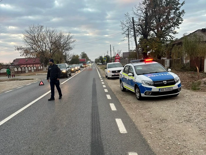 Accidentul s-a produs pe DN 64, în localitatea Dobrosloveni FOTO: martor