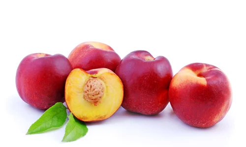fresh nectarines on white background jpeg