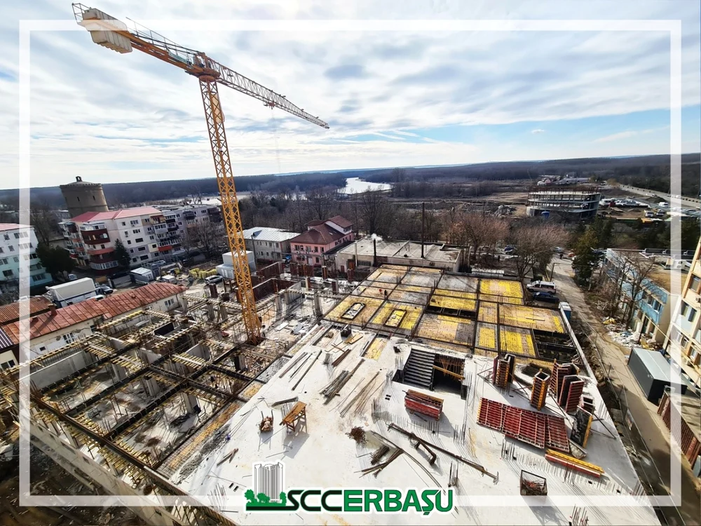 Noul corp de clădire se construieşte în curtea spitalului din Călăraşi FOTO Facebook/Construcţii Erbaşu