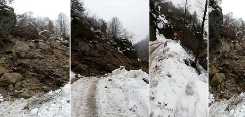 Stânci peste drumul care face legătura între trei lăcaşuri de cult - monumente istorice în Vâlcea în parcul naţional Buila Vânturariţa Foto Adevărul 2