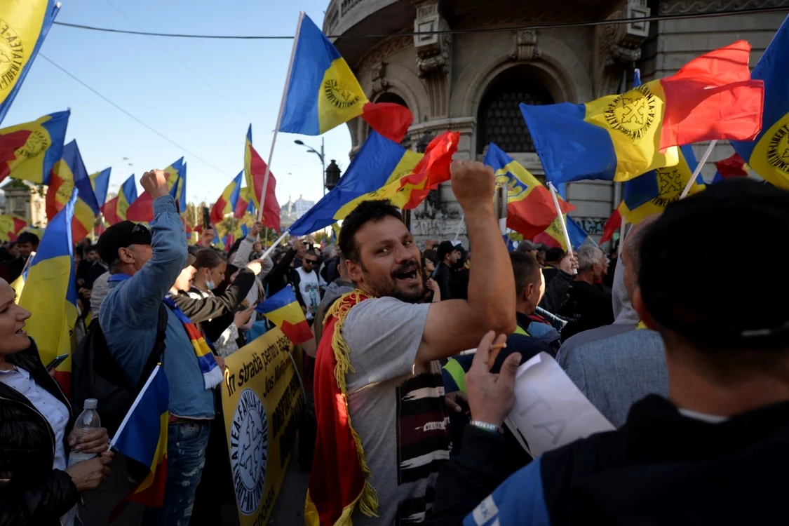 Protest anti-vaccinare în Bucureşti FOTO Mediafax