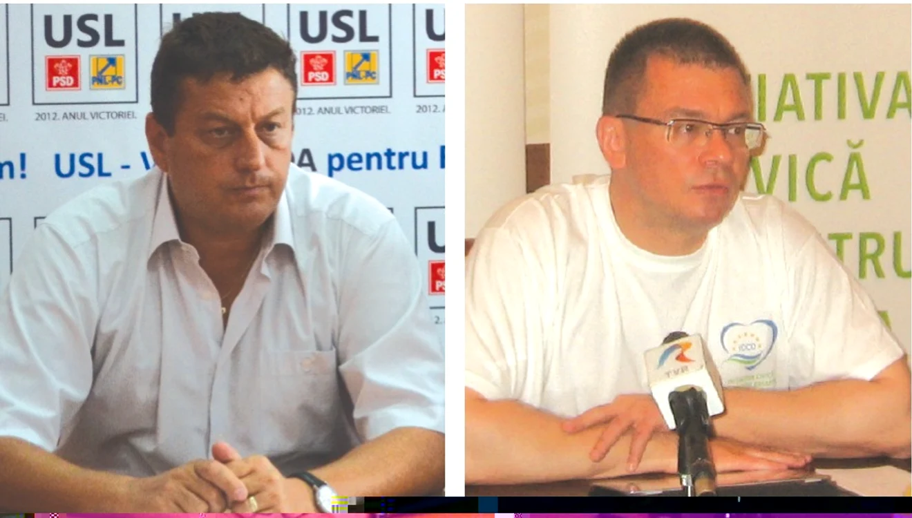 Senatorul USL Ovidiu Marian şi contracandidatul său, fostul premier Mihai Răzvan Ungureanu