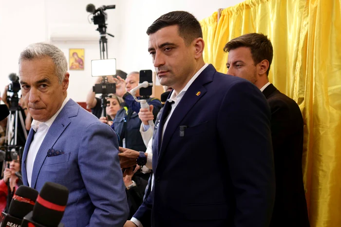 Călin Georgescu și George Simion, prezenți împreună la o emisiune Foto: Inquam Photos/Octav Ganea
