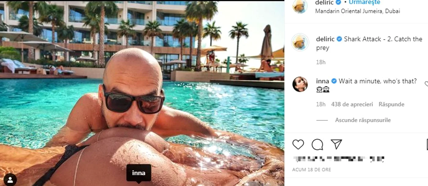 Inna și Deliric, protagoniștii unei imagini "picante". Celor doi nu le lipsește simțul umorului