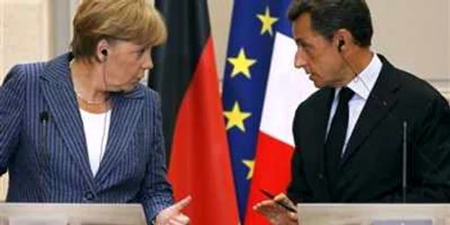 Cancelarul german, Angela Merkel, şi preşedintele Franţei, Nicolas Sarkozy