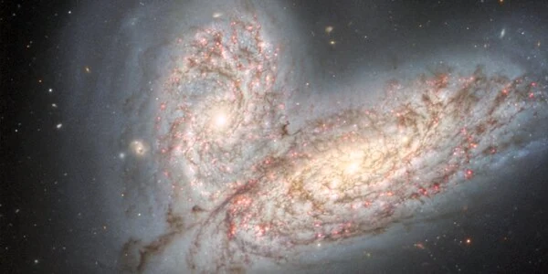 Perechea galactică NGC 4567 şi NGC 4568 sau galaxiile virgo foto twitter international Gemini Observatory 
