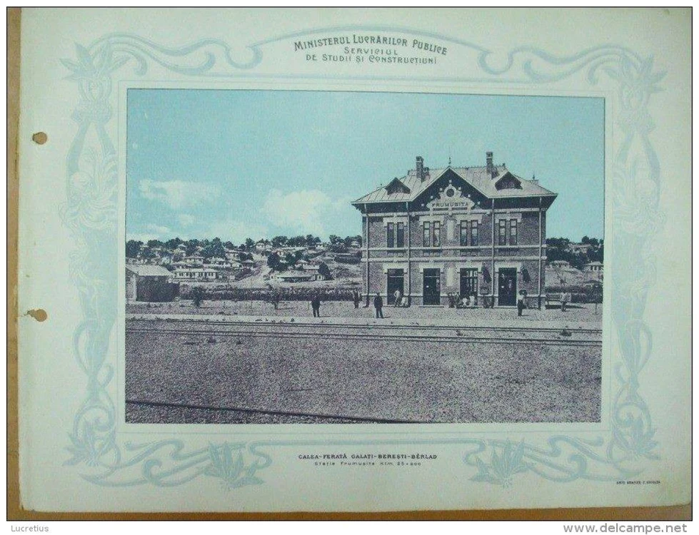 Gara Frumuşiţa, la 1910. Foto: delcampe.net