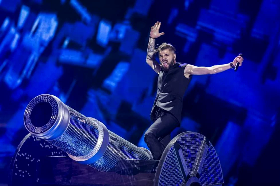 Alex Florea, în timpul finalei Eurovision 2017 FOTO Getty Images