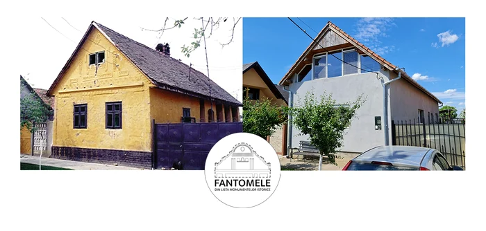 O casă din Boldur. Original vs nou FOTO Fantomele din Lista Monumentelor