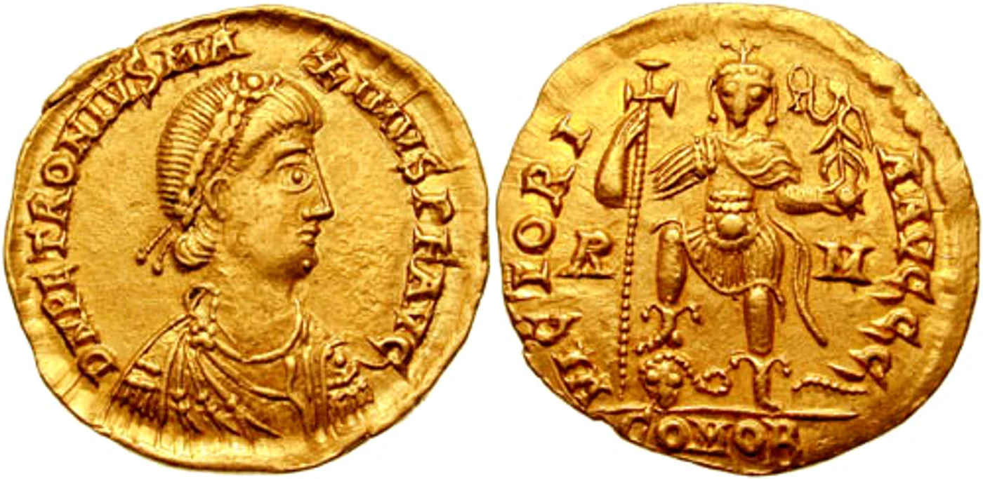 Figura lui Petronius Maximus a apărut pe monedele vremii. FOTO Wikipedia
