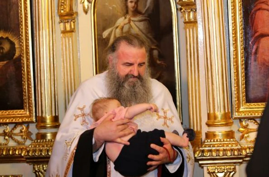 Andrei a fost cuminte la slujba de creștinare 