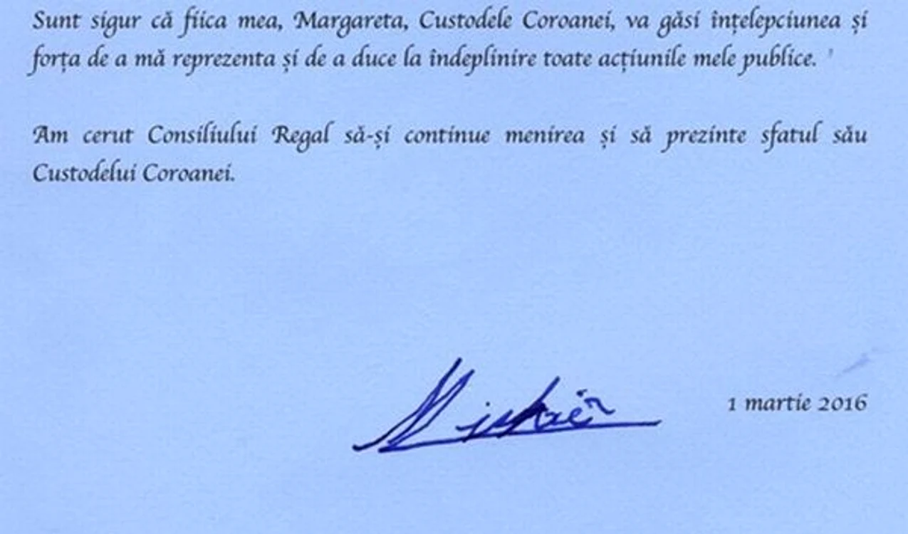 Aşa arată acum semnătura regelui care pare că nu mai are controlul asupra stiloului