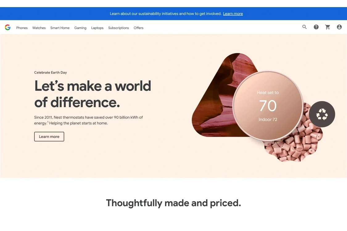Noul design al paginii de pe Google Store