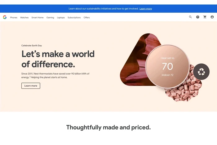 Noul design al paginii de pe Google Store