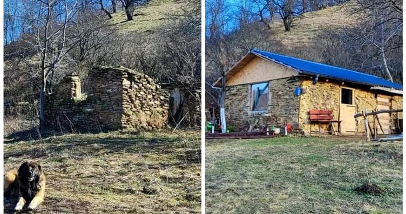 O familie de români a transformat o ruină într-o căsuță primitoare / Foto: Facebook