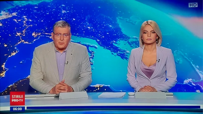 Mihai Dedu, de la pupitrul știrilor, la Euro 2024. Captură PRO TV