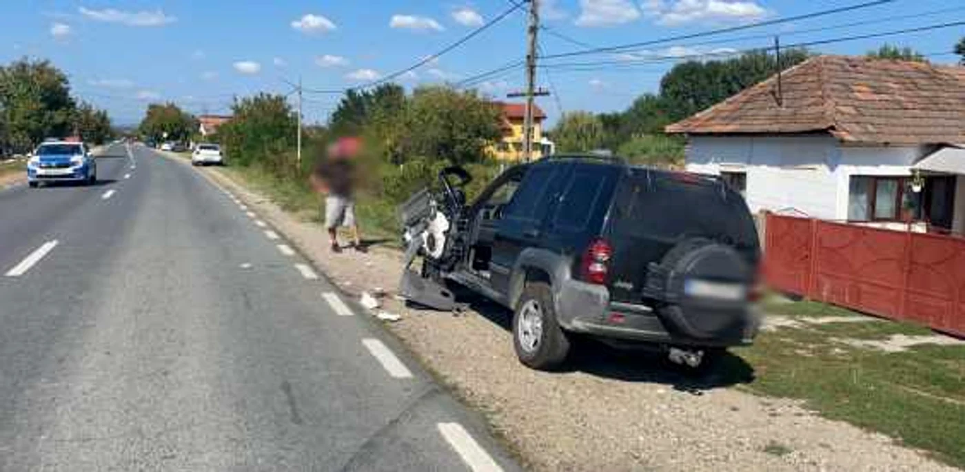 Accident pe DN 64 în Ioneşti - Vâlcea - victimă în stare foarte gravă rănită de un şofer aflat la un pas de comă alcoolică; Foto Adevărul