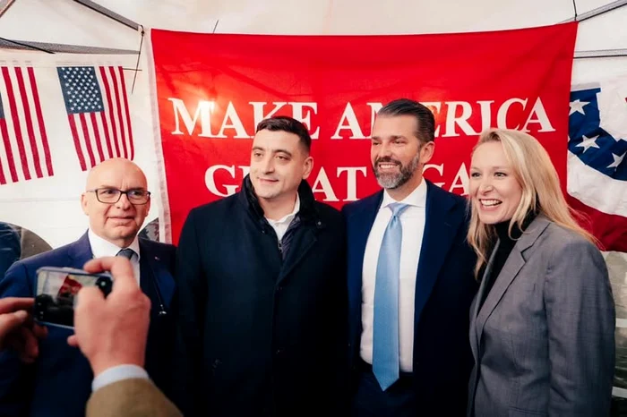 Simion a publicat o fotografie alături de fiul lui Donald Trump FOTO Facebook George Simion