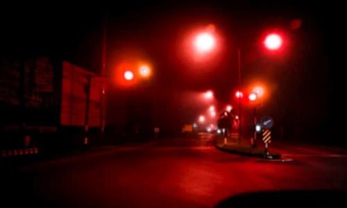 un oras din danemarca inlocuieste iluminatul stradal clasic cu lumini rosii pentru protejarea faunei FOTO X/@realivany