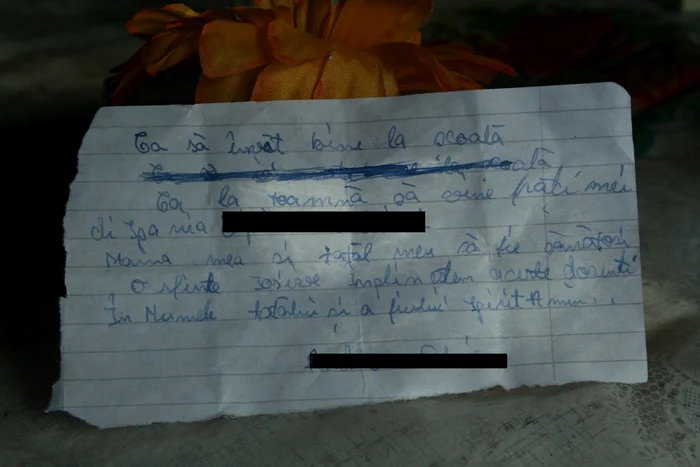 Bilețelul care a înduioșat pe toată lumea FOTO Alec Portase