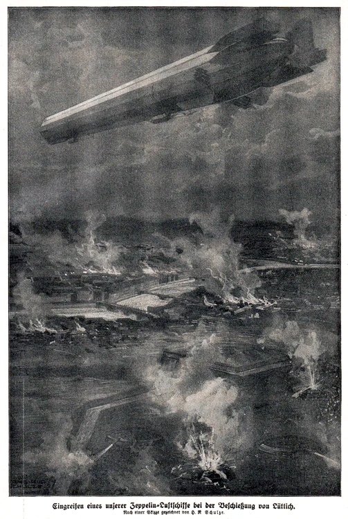 Zeppelin bombardând Liege FOTO wikipedia