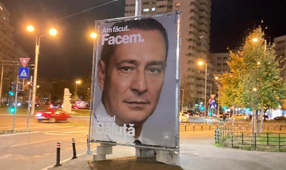 Sigla PSD, abia vizibilă pe afișul lui Daniel Băluță FOTO Facebook