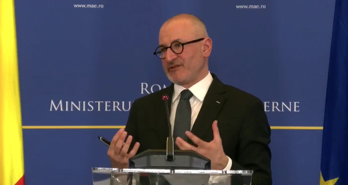 Andrei Țărnea la briefingul de presă. FOTO: captură video Facebook