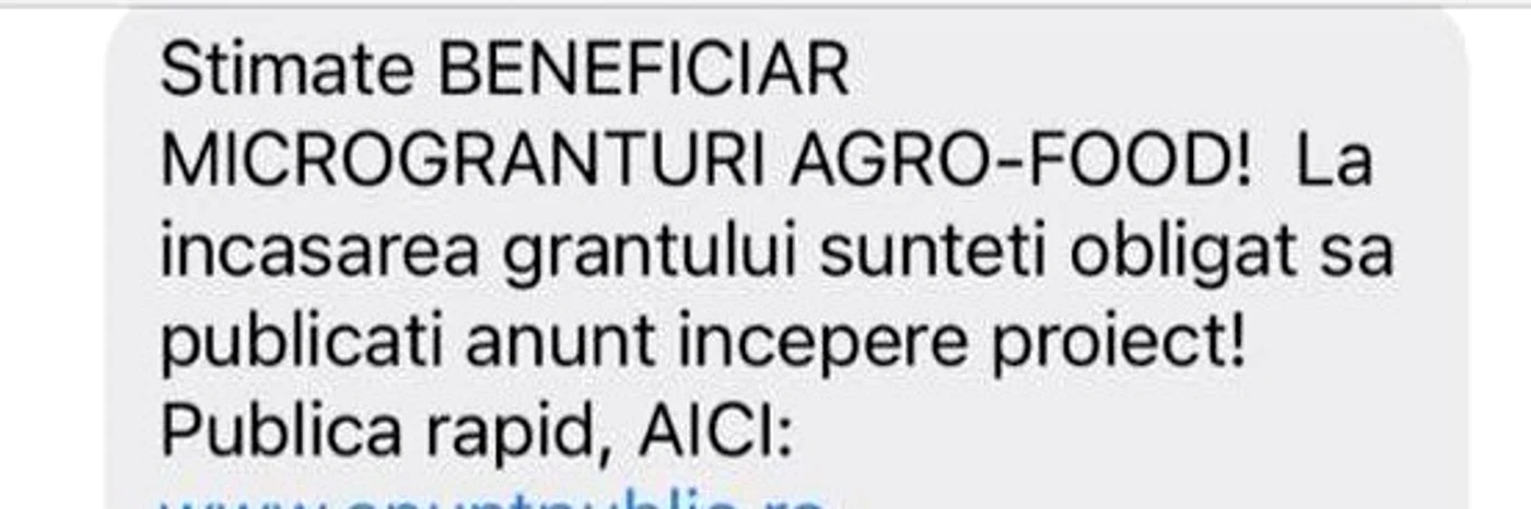 Mesajul pe care foarte mulți fermieri l-au primit FOTO Facebook/Ion Păunel