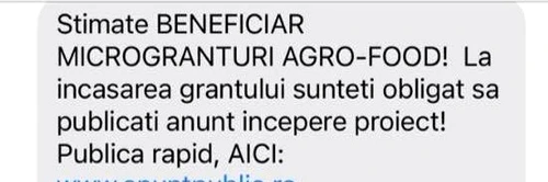 Mesajul pe care foarte mulți fermieri l-au primit FOTO Facebook/Ion Păunel