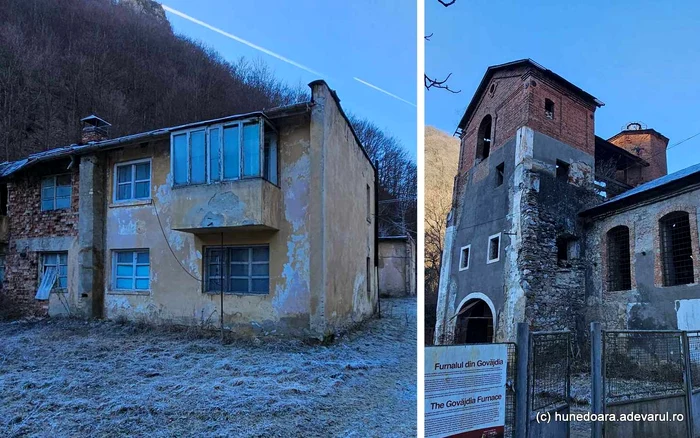 Furnalul din Govâjdia și blocul muncitoresc de la Crăciuneasa. Foto: Daniel Guță. ADEVĂRUL