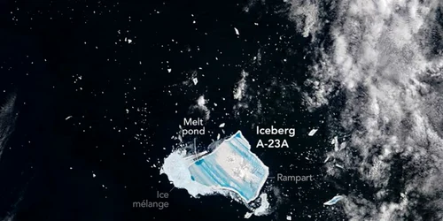 aisbergul a 23a a devenit albastru foto NASA png