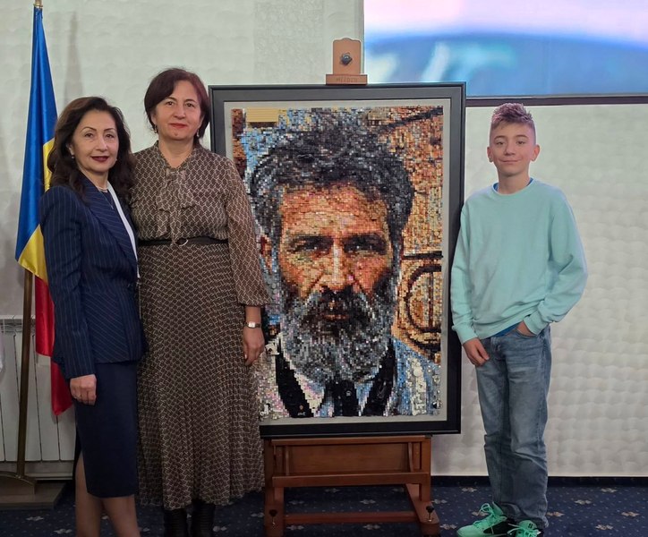 Portret spectaculos al lui Brâncuși, realizat din 18.750 de piese LEGO de băiatul care a impresionat la Românii au talent 