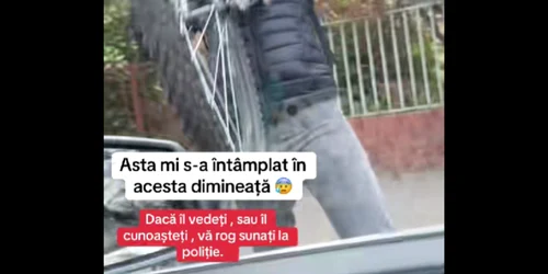Dana Roba atacată de un biciclist foto tiktok png