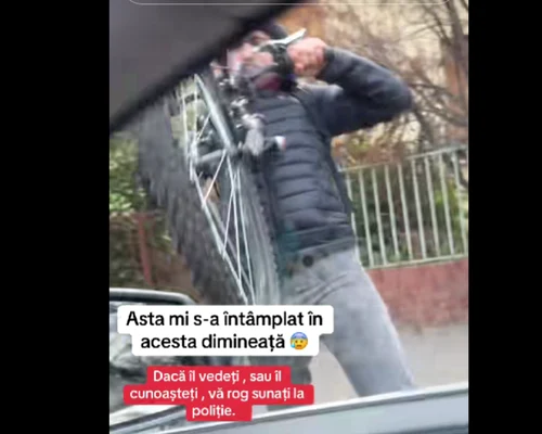 Dana Roba atacată de un biciclist foto tiktok png