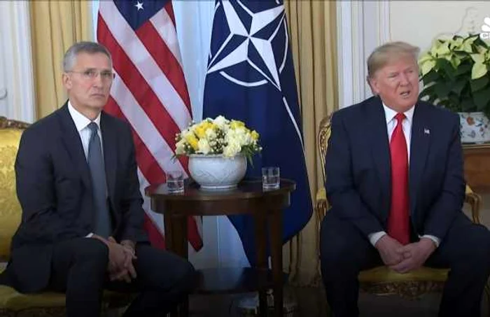 Jens Stoltenberg alături de Donald Trump, la Londra. Sursa: CNBC