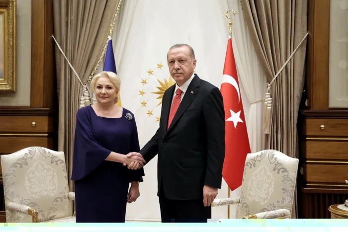 Viorica Dăncilă şi Recep Tayyip Erdogan. FOTO gov.ro