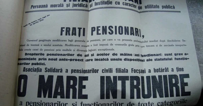 Anunţul de înfiinţare al Filialei Asociaţia Solidară a Pensionarilor Civili