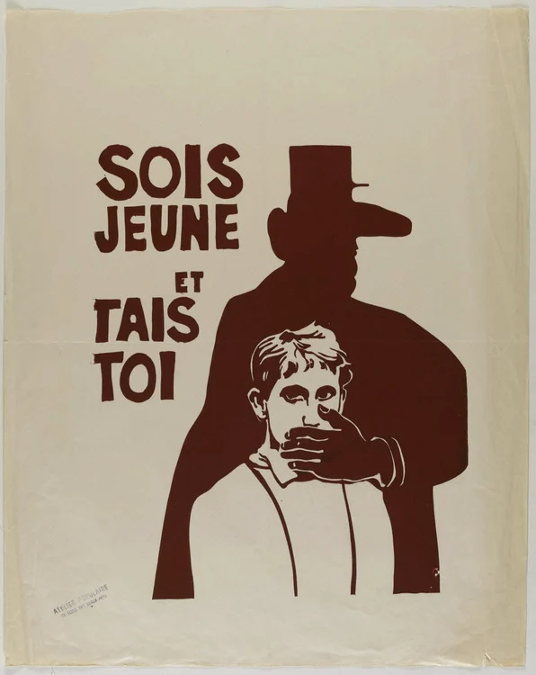 "Fii tânăr și tine-ți gura", unul dintre mesajele ironice ale protestelor din 1968