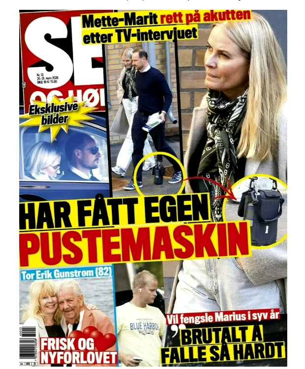 Mette Marit cu aparat de oxigen pe coperta Se og Hor   captură de ecran png