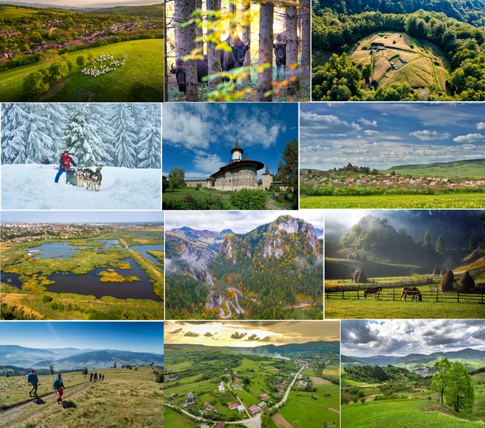 Comorile României autentice Colaj Destinația Anului 2025