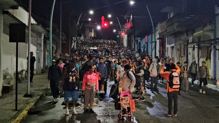 Migranții au plecat spre SUA FOTO: X