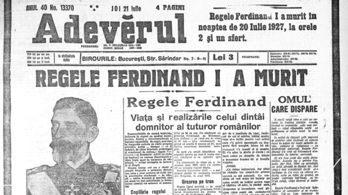 «Regele a murit! Trăiască regele!» Vestea morţii regelui Ferdinand I a îndurerat întreg poporul jpeg
