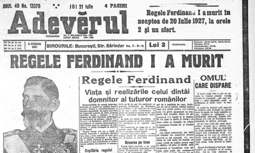 «Regele a murit! Trăiască regele!» Vestea morţii regelui Ferdinand I a îndurerat întreg poporul jpeg