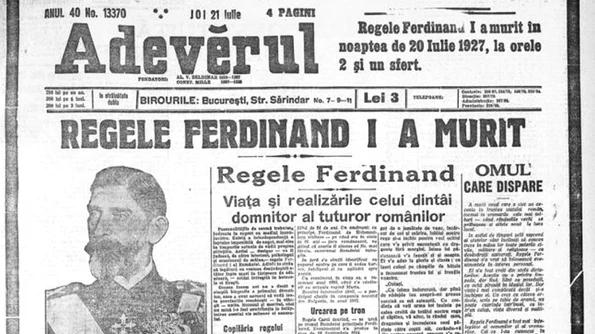 «Regele a murit! Trăiască regele!» Vestea morţii regelui Ferdinand I a îndurerat întreg poporul jpeg