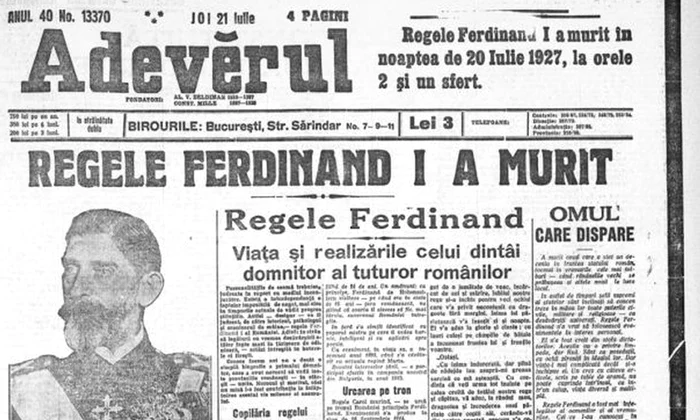 «Regele a murit! Trăiască regele!» Vestea morţii regelui Ferdinand I a îndurerat întreg poporul jpeg
