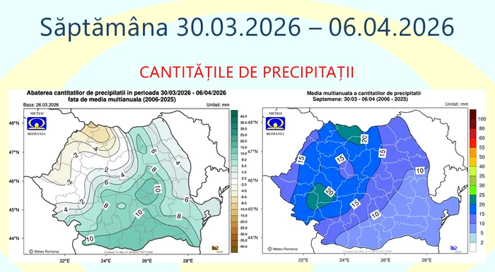 Prognoza pentru prima săptămână a intervalului FOTO ANM